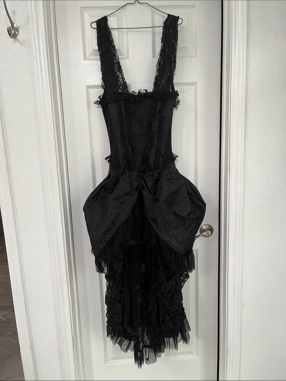 Black Lace High-Low Bustier Dress Victorian Vintage